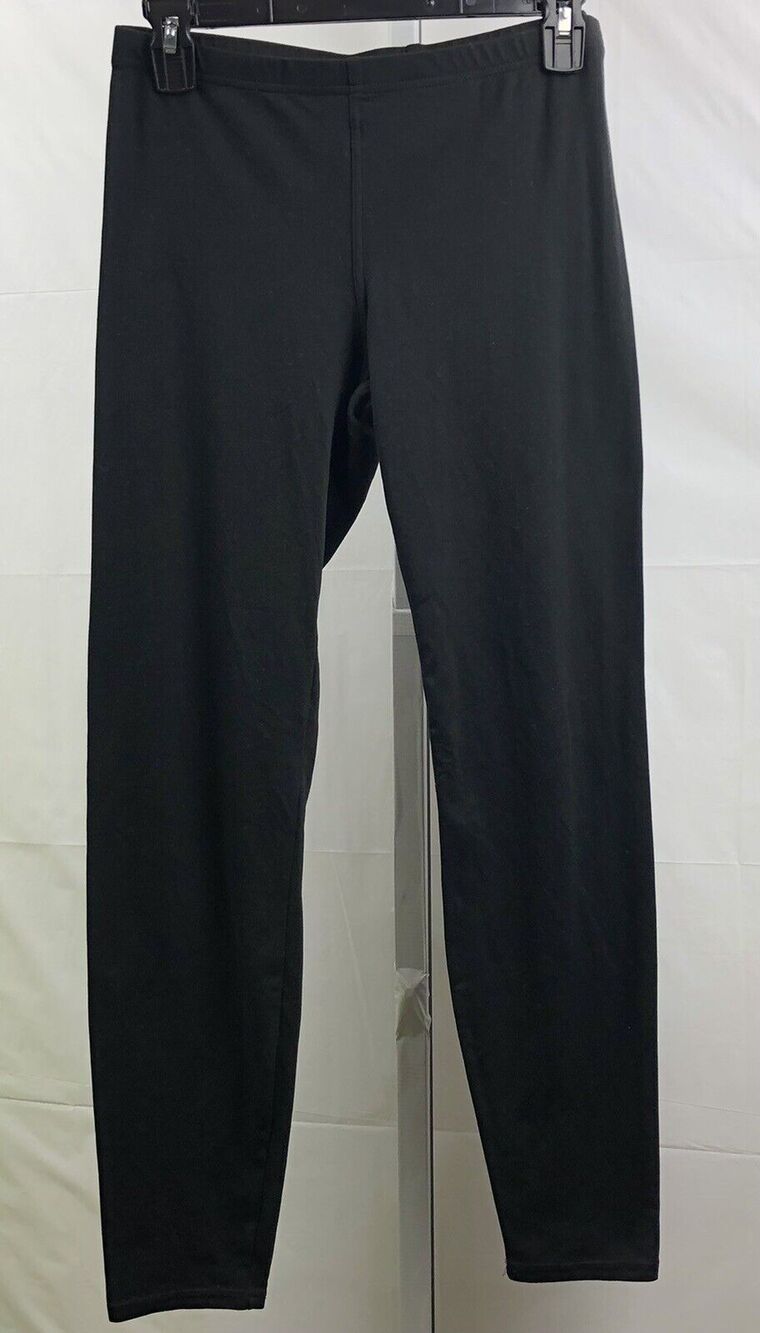 Knit Pants Women M Black Tapered Leg Stretch Elastic Waist Leggings Activewear - Picture 1 of 11